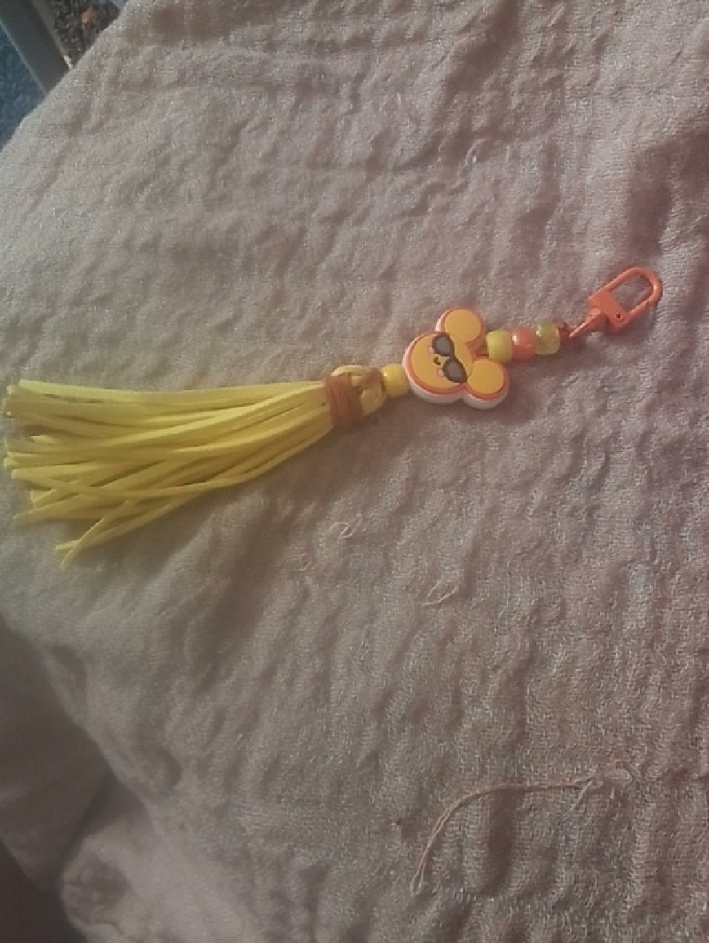 Yellow Tassel Bag Charm Keychain